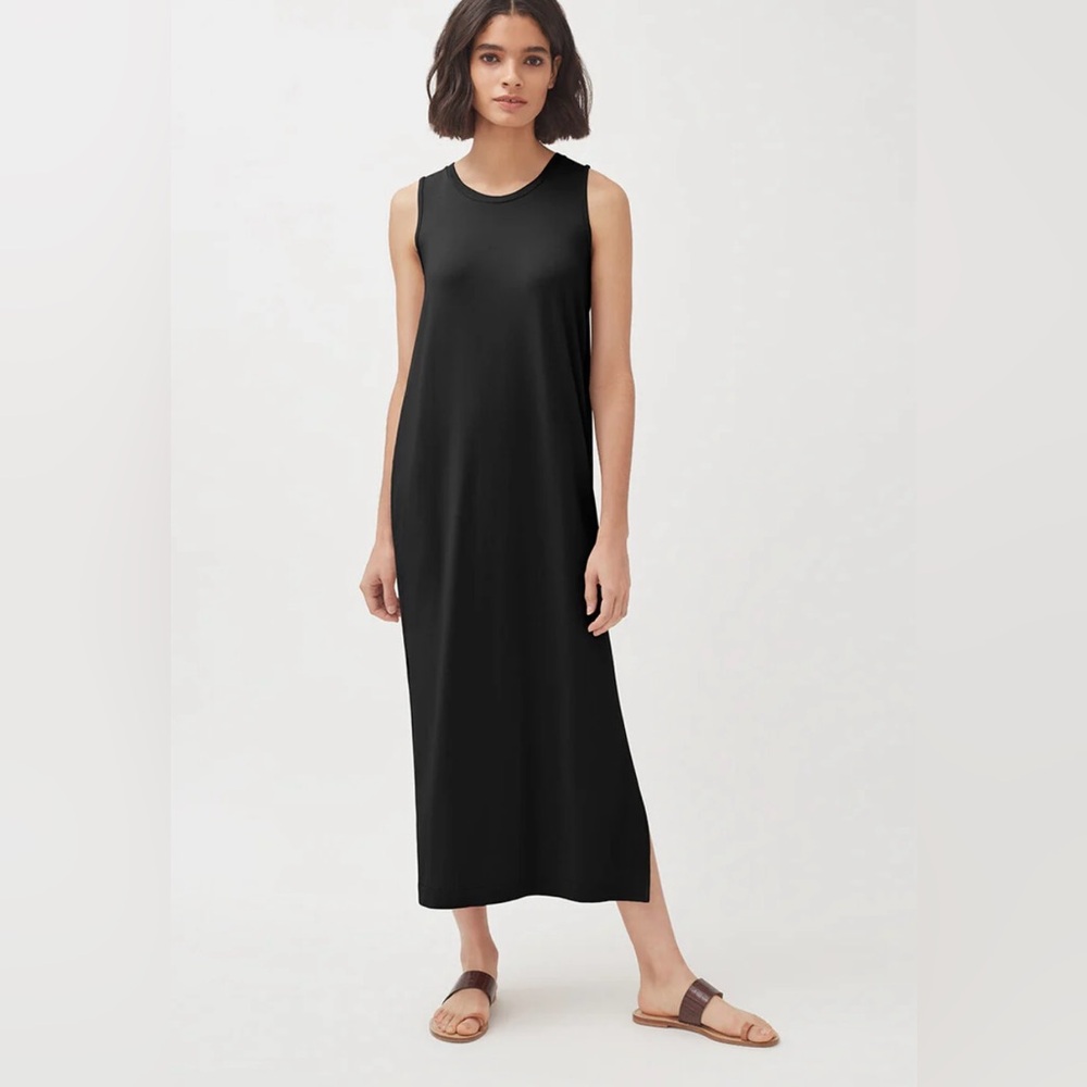 Cuyana black midi dress